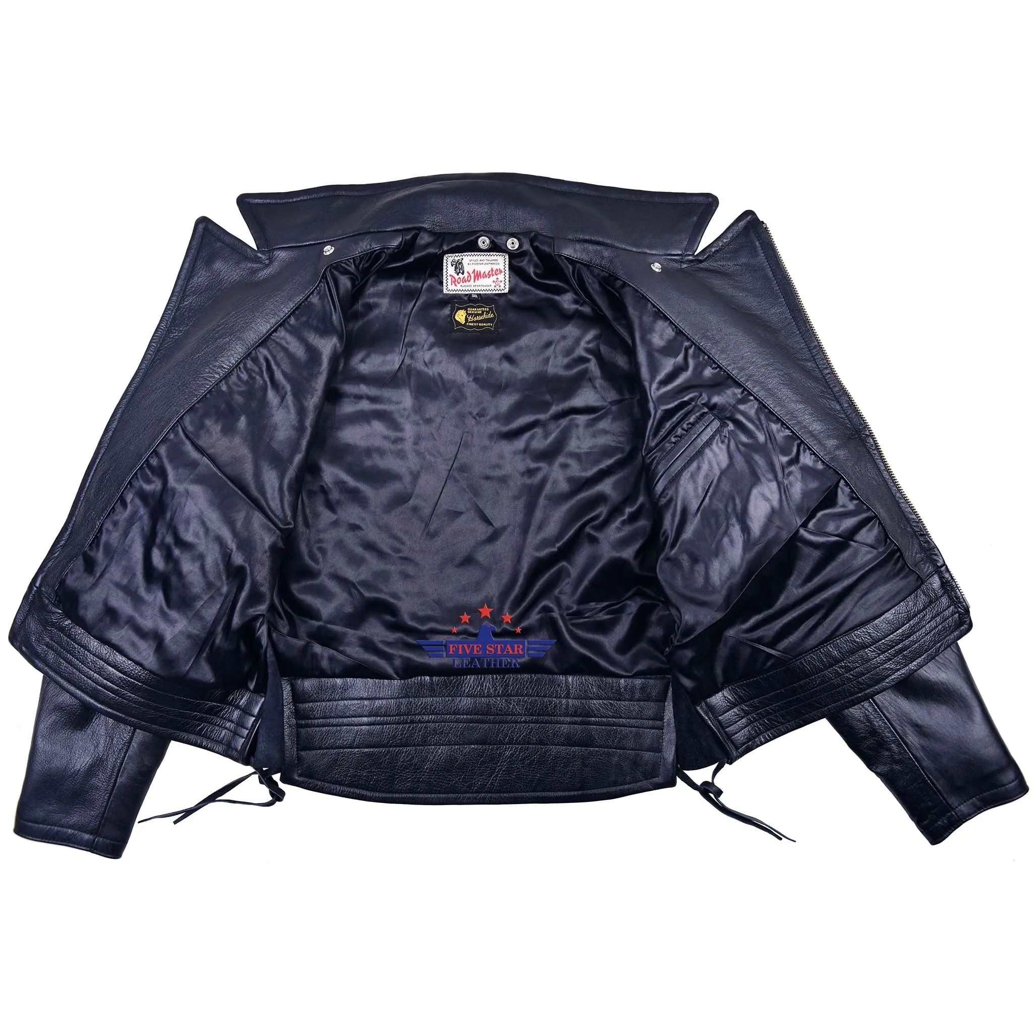 FiveStar Leather Reproduced Men Vintage LAPD Jacket Horsehide Leather Black
