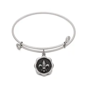 Fleur-de-Lis, Bangle Antique Silver Color Finish