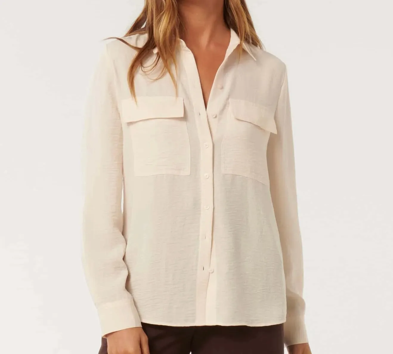 Forever New Porcelain Kelsey Long Sleeve Shirt UK 12