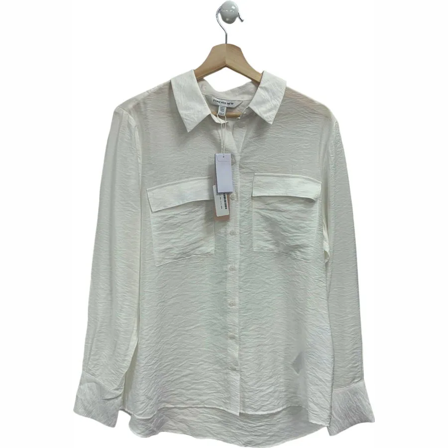 Forever New Porcelain Kelsey Long Sleeve Shirt UK 12