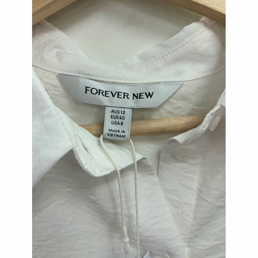 Forever New Porcelain Kelsey Long Sleeve Shirt UK 12