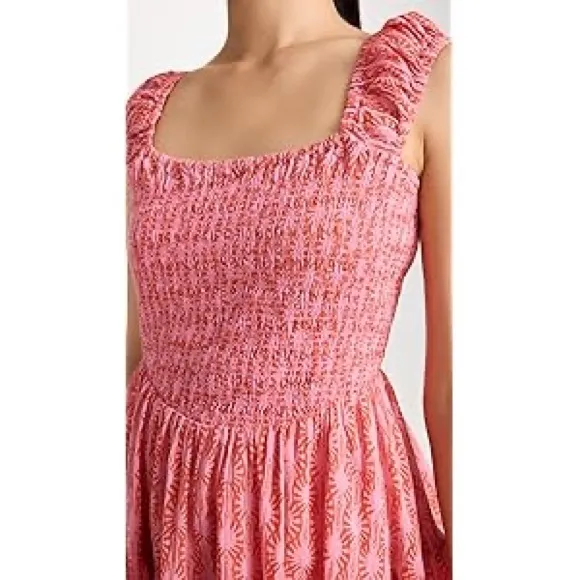 Free People Women's Sweet Annie Mini Dress, Pink Combo Size Small NWT