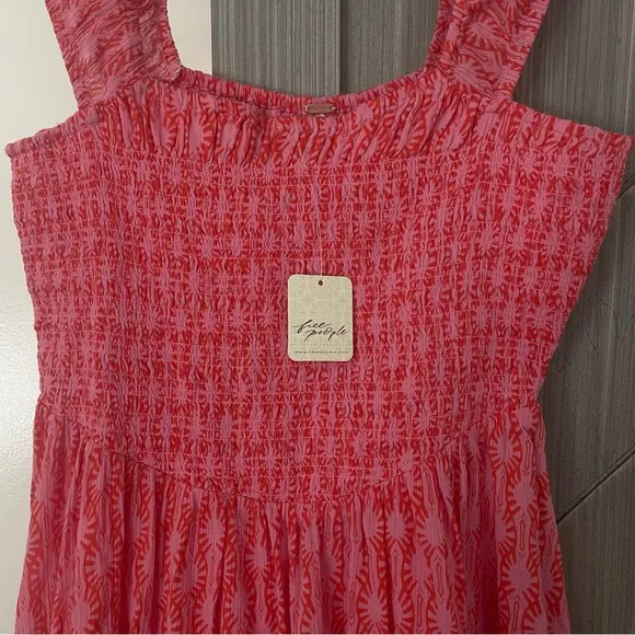 Free People Women's Sweet Annie Mini Dress, Pink Combo Size Small NWT