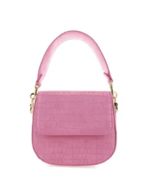 Front Flap Croc Shoulder Bag
