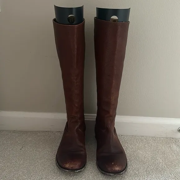FRYE Women's Melissa Button Back-Zip Boot Brown Sz 7 Equestrian Preppy Classic