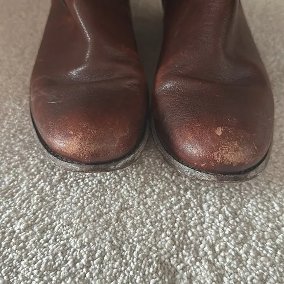 FRYE Women's Melissa Button Back-Zip Boot Brown Sz 7 Equestrian Preppy Classic