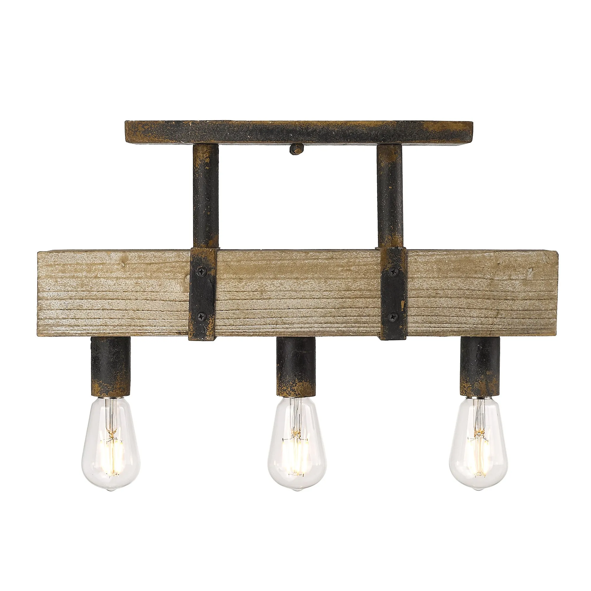 Garrett Semi-Flush in Antique Black Iron