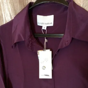 Gilner Farrar Parker 100% Silk Brooke Dress Deep Purple M Witchy Fall Winter Lux