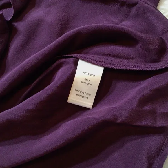 Gilner Farrar Parker 100% Silk Brooke Dress Deep Purple M Witchy Fall Winter Lux