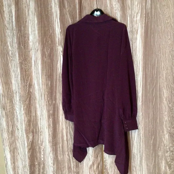 Gilner Farrar Parker 100% Silk Brooke Dress Deep Purple M Witchy Fall Winter Lux