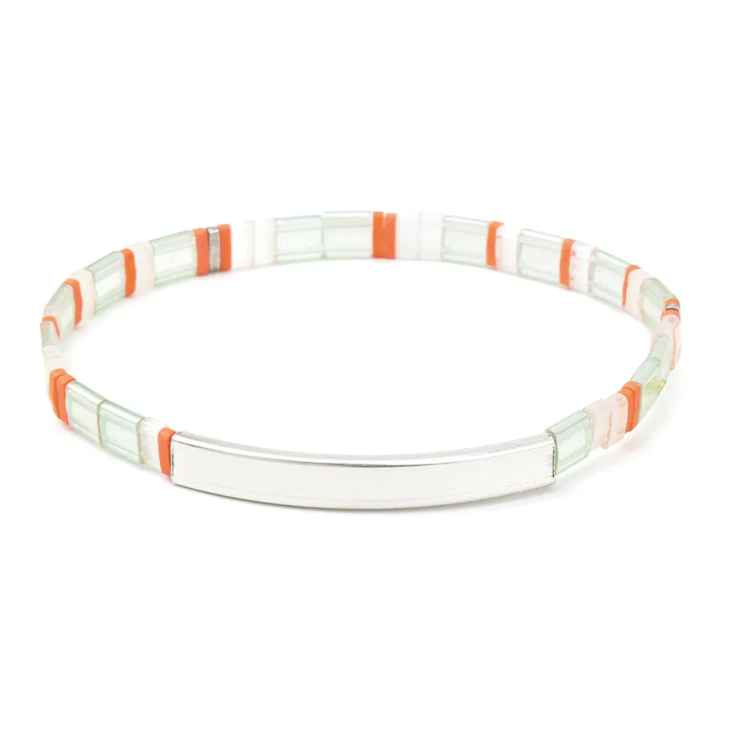 GK025 Good Karma Bracelet Mist / Salmon / Silver