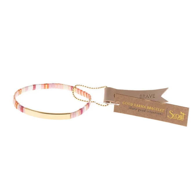 Good Karma Miyuki Bracelet | Brave - Pink Multi/Gold