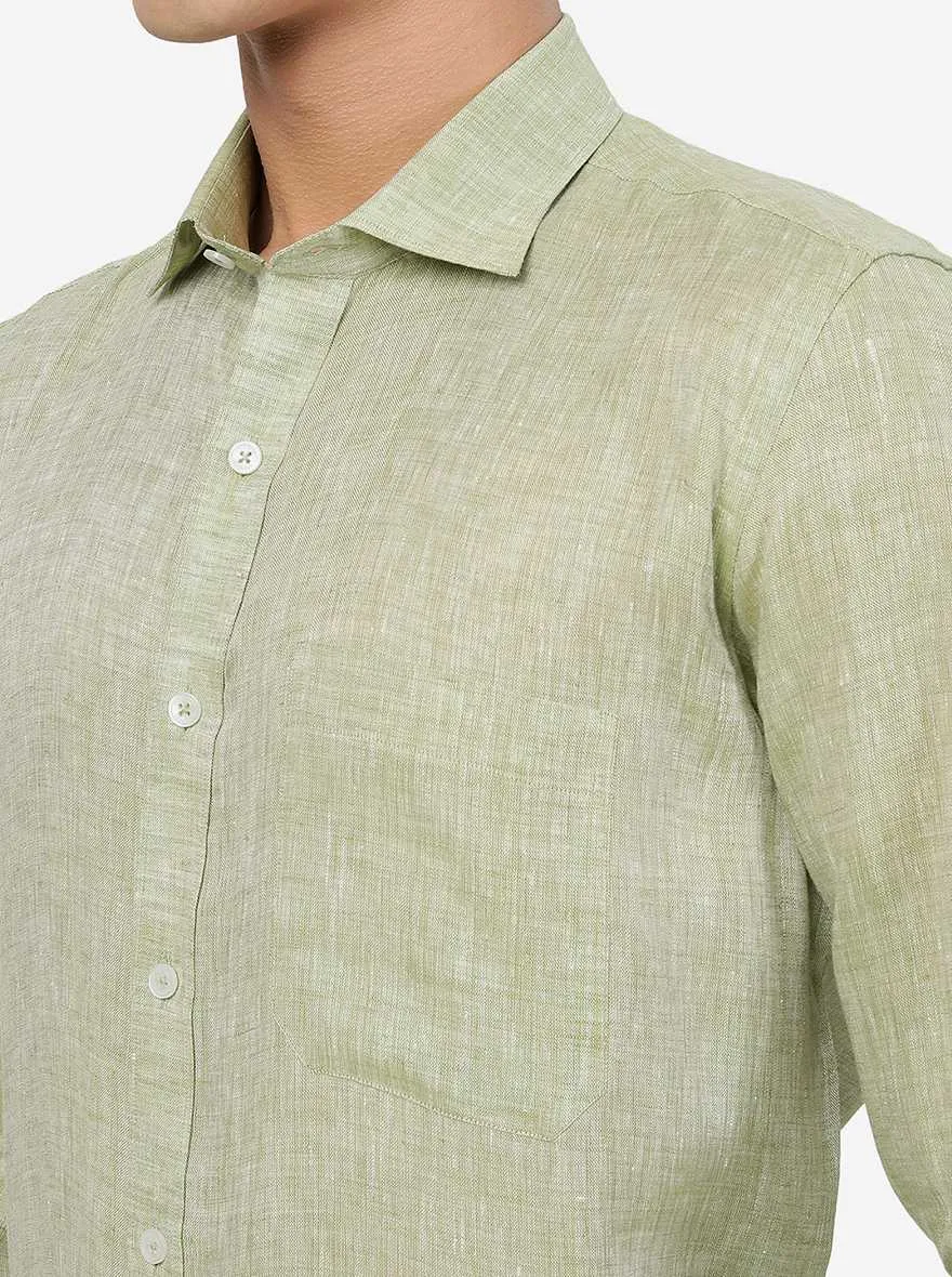 Green Solid Regular Fit Formal Shirt | JadeBlue