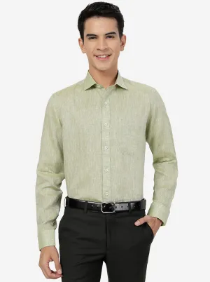 Green Solid Regular Fit Formal Shirt | JadeBlue