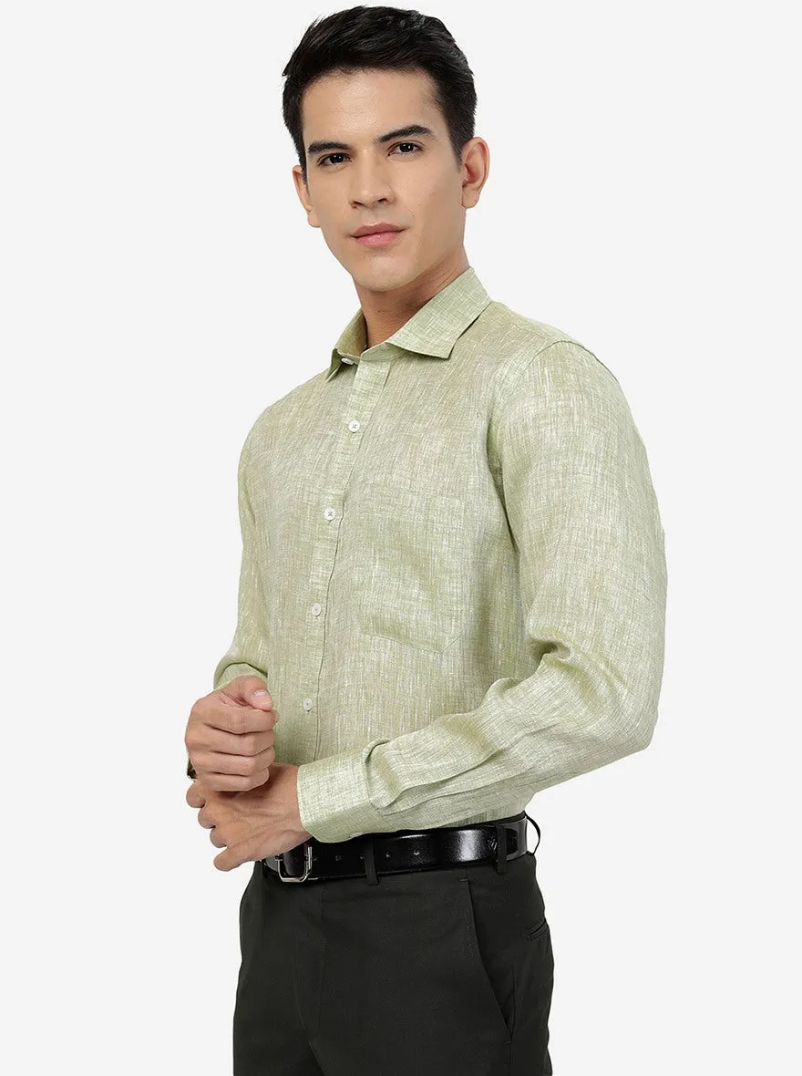 Green Solid Regular Fit Formal Shirt | JadeBlue