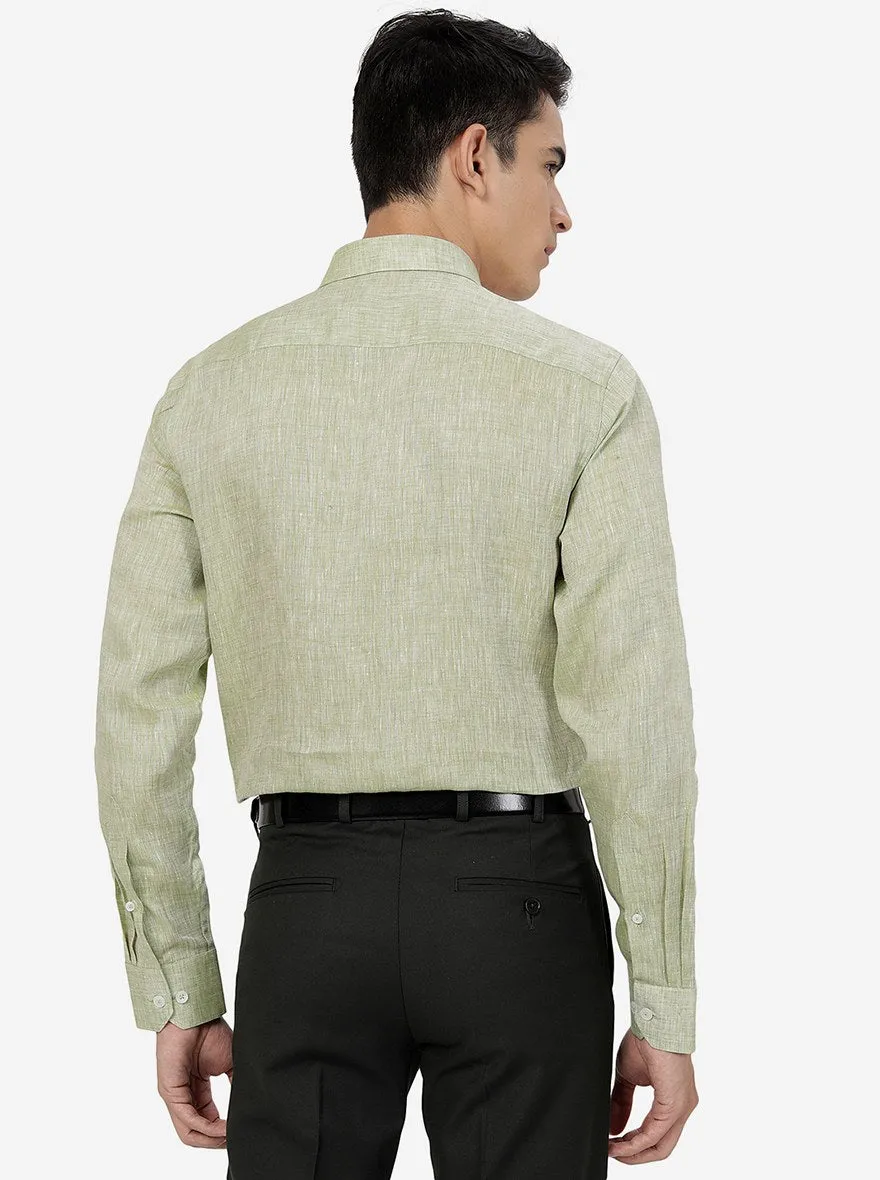 Green Solid Regular Fit Formal Shirt | JadeBlue