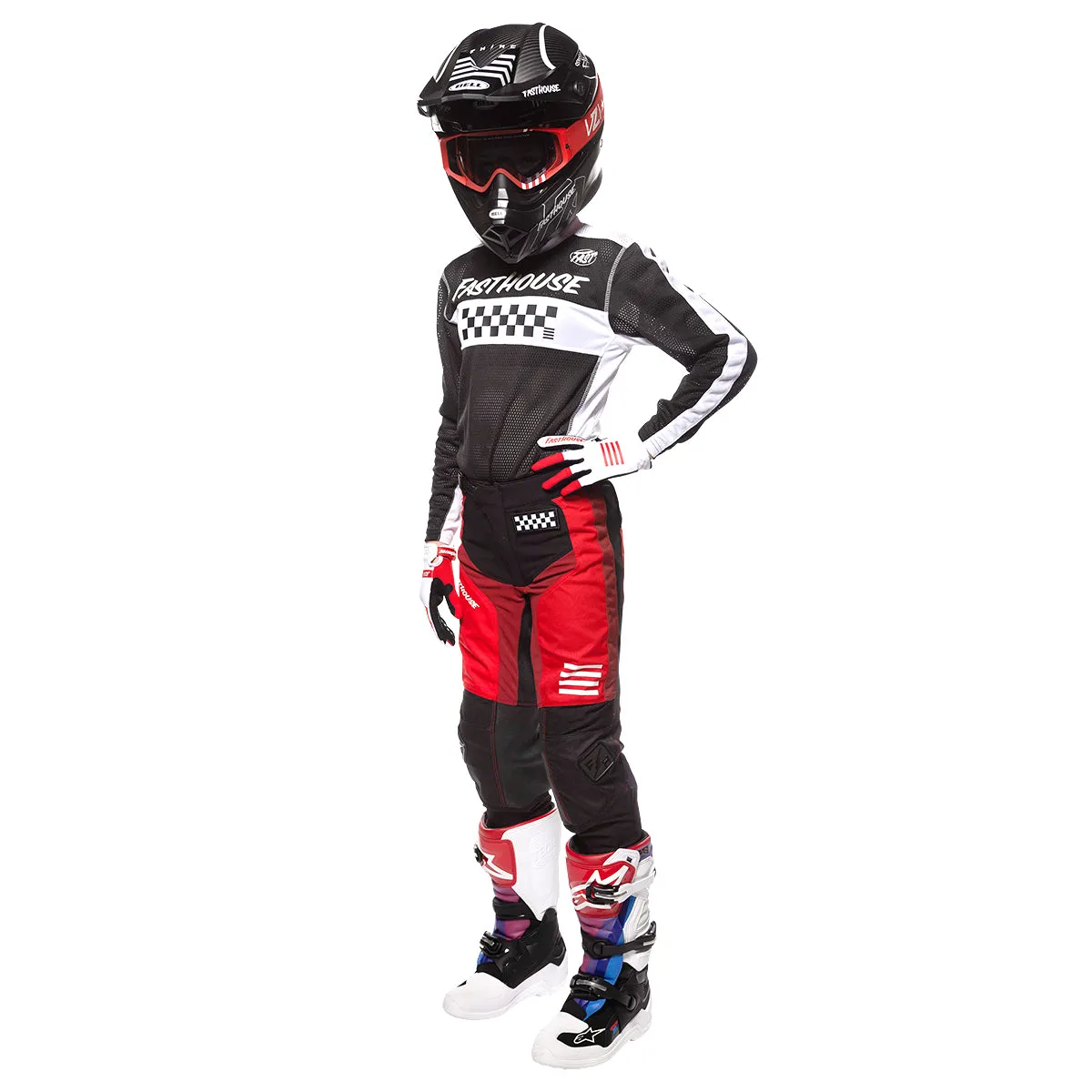 Grindhouse Mod Youth Pant - Red/Black