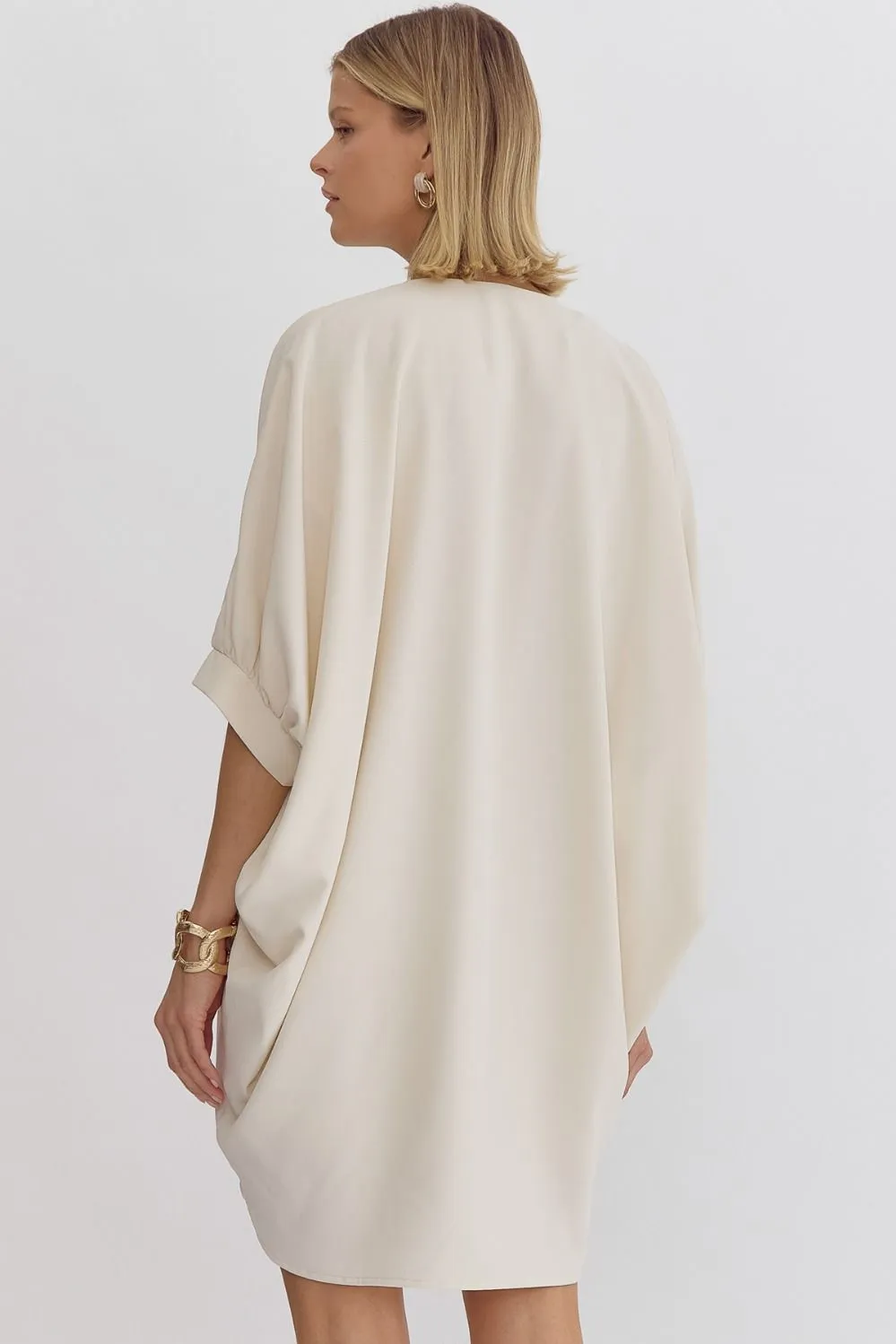 Half Sleeve Mini Dress {Ivory}