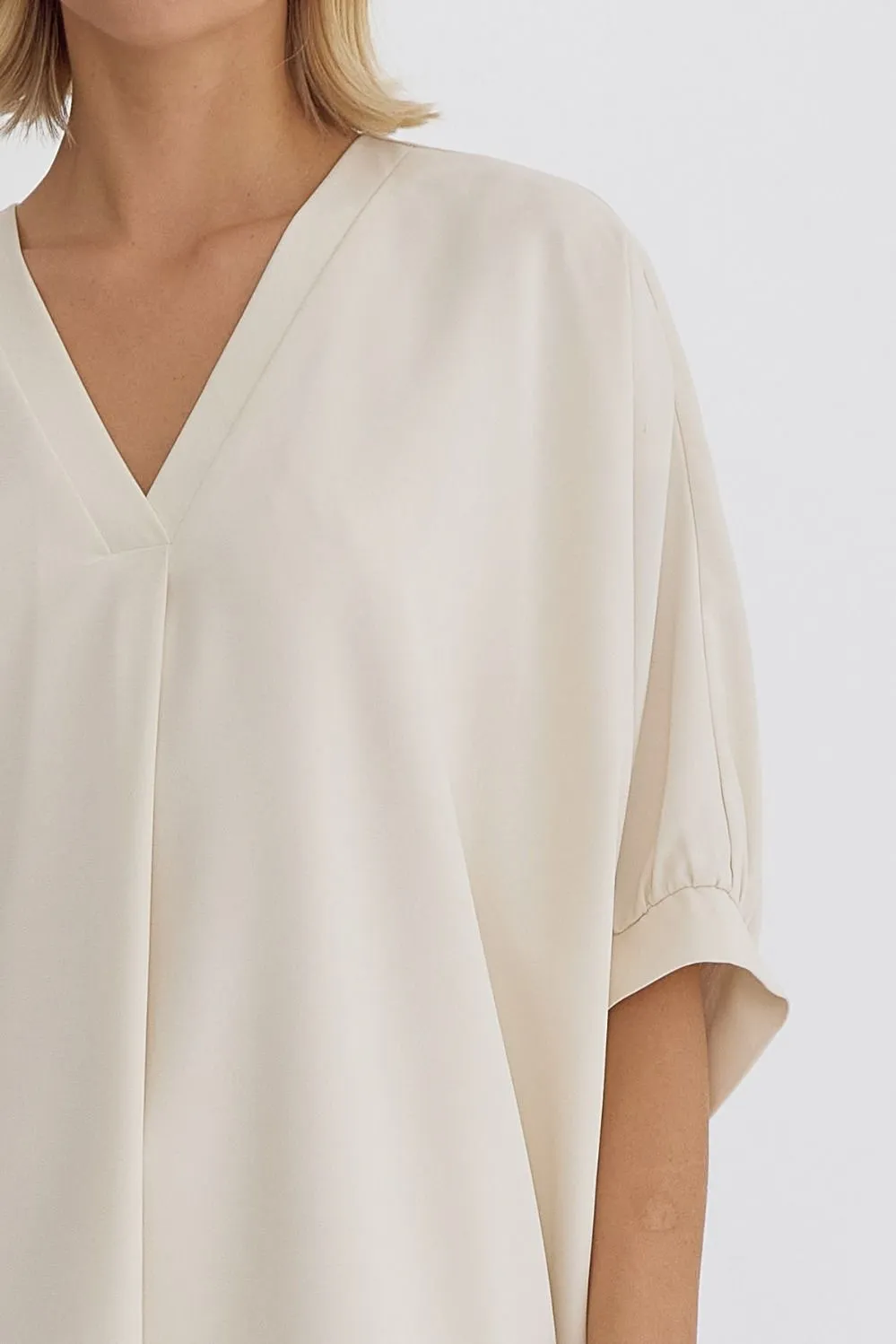 Half Sleeve Mini Dress {Ivory}