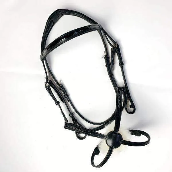 Halter Ego® -  Anatomical Black Leather Figure 8 Bridle