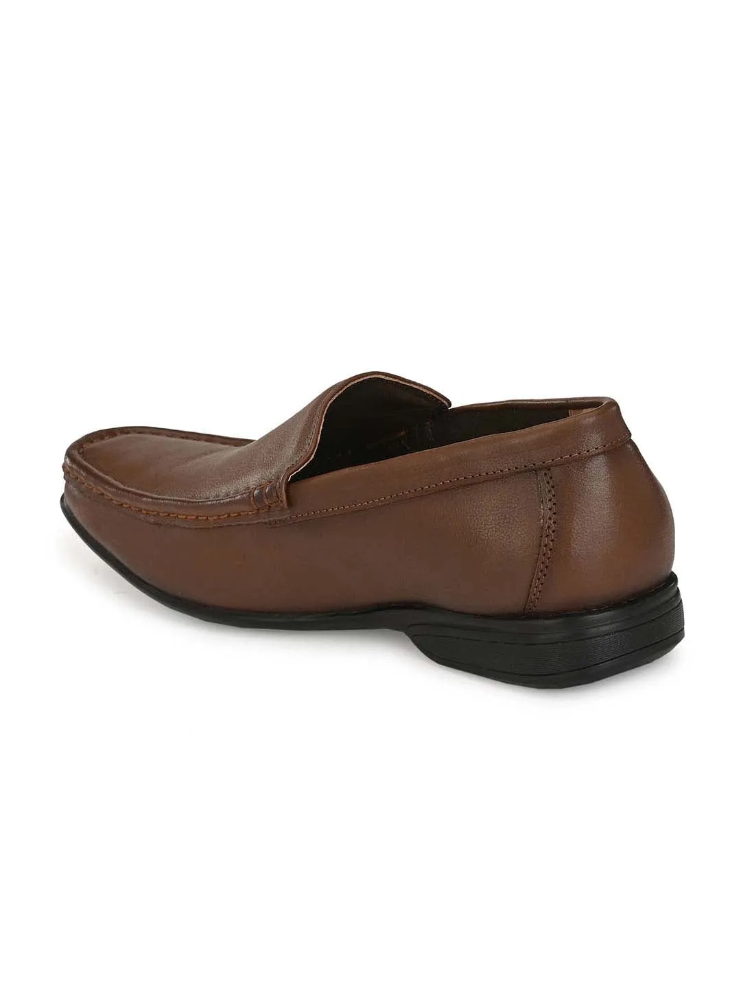 HITZR_180 Men's Tan Leather Formal  Slip-On Shoes