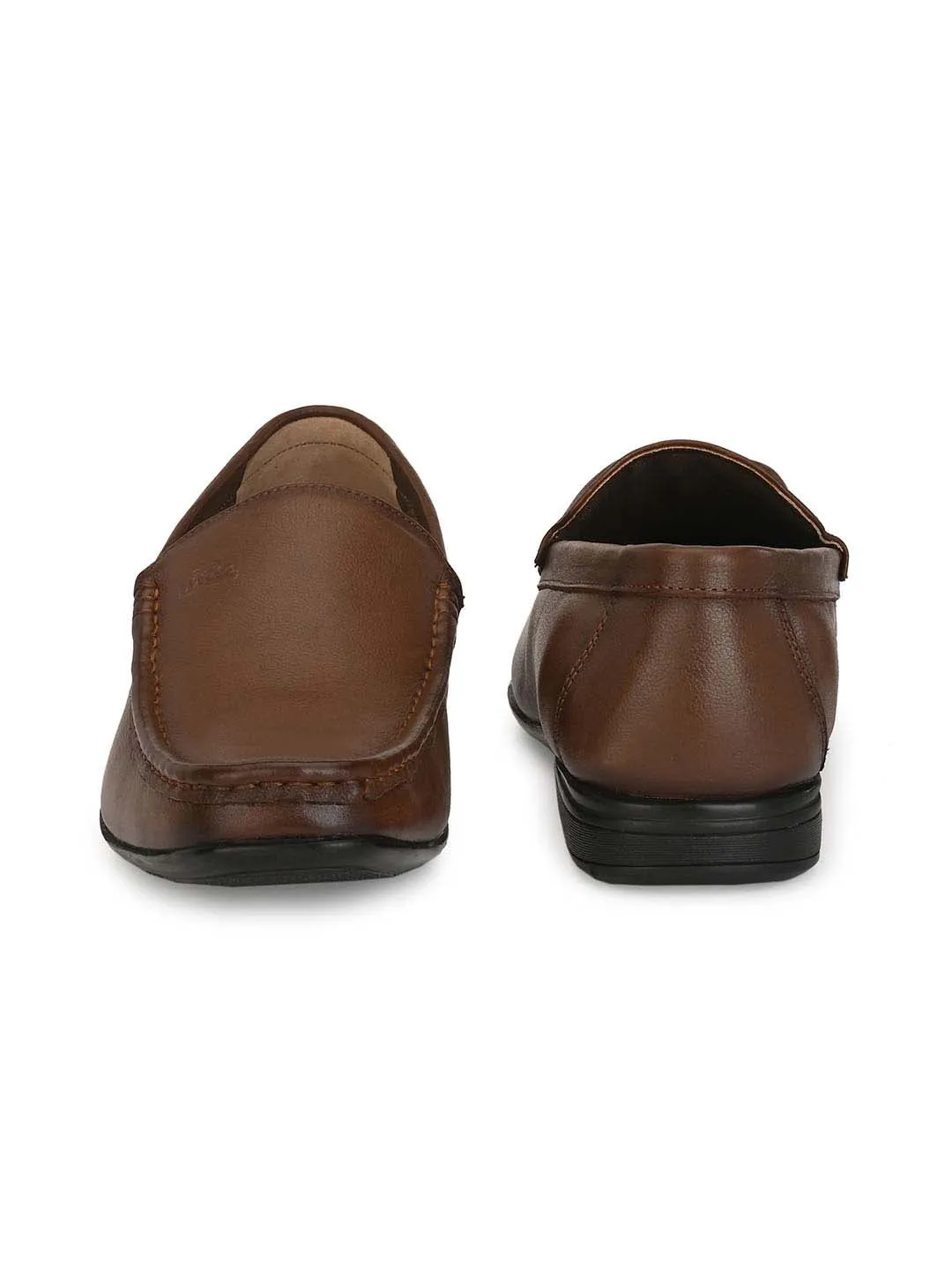 HITZR_180 Men's Tan Leather Formal  Slip-On Shoes