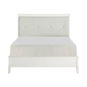 Homelegance Cotterill Queen Upholstered Sleigh Bed in Antique White 1730WW-1*
