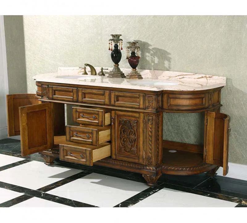 InFurniture 70" Solid Wood Sink Vanity With No Faucet WB-2871L