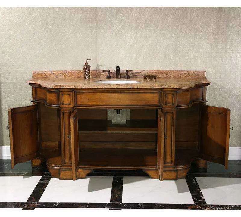 InFurniture 72" Solid Wood Sink Vanity With No Faucet WB-2772L