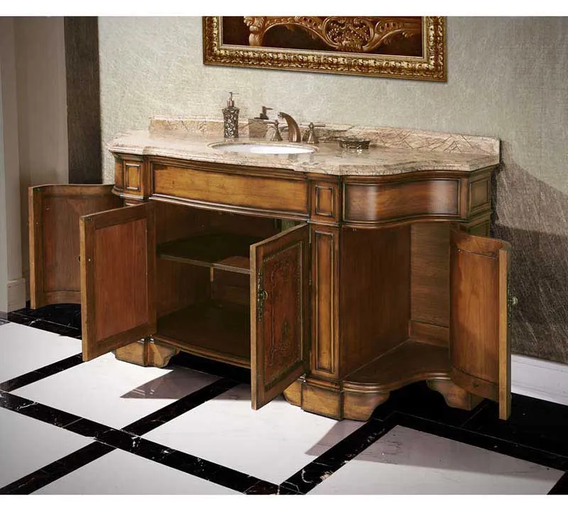 InFurniture 72" Solid Wood Sink Vanity With No Faucet WB-2772L