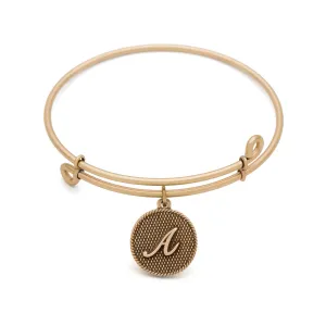 Initial A, Bangle Antique Gold Color Finish