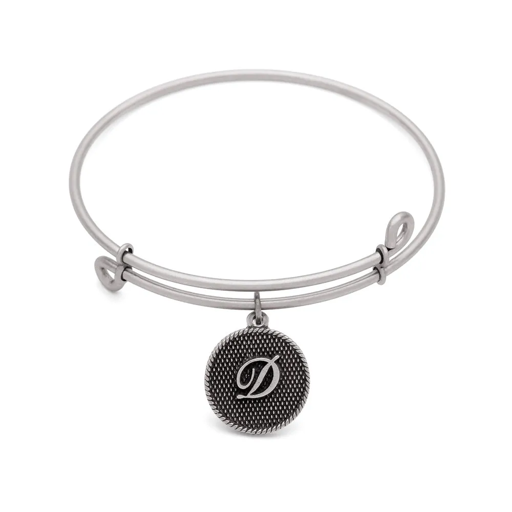 Initial D, Bangle Antique Silver Color Finish