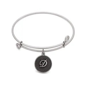 Initial D, Bangle Antique Silver Color Finish