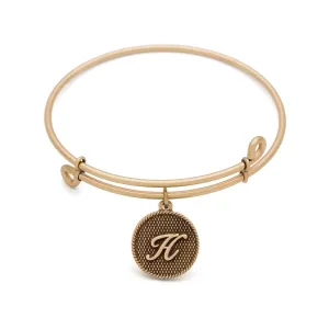 Initial H, Bangle Antique Gold Color Finish