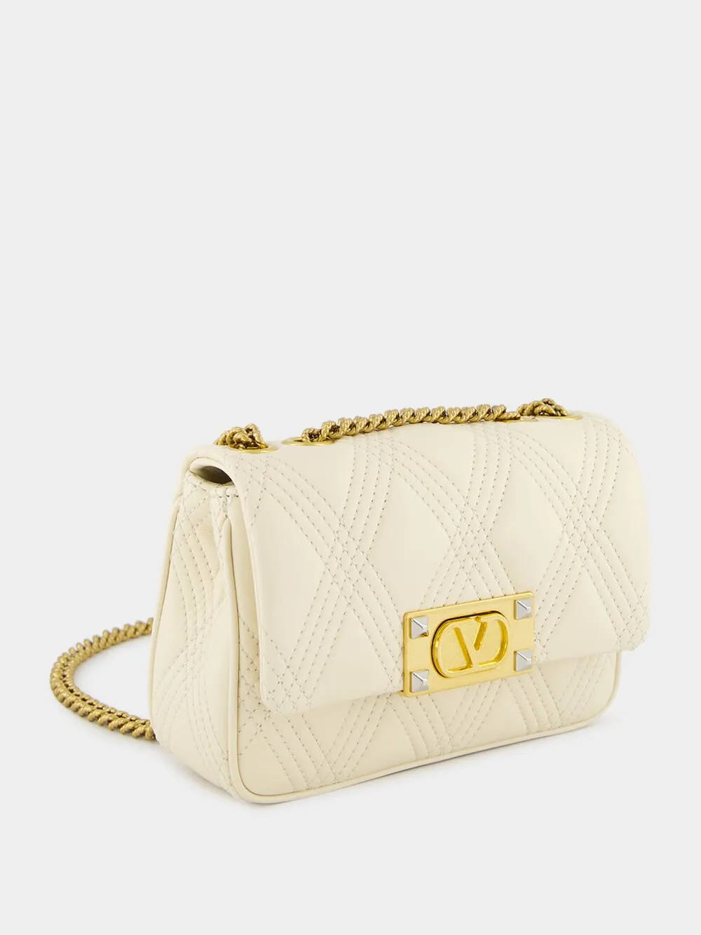 Ivory Quiltie 67 Small Shoulder Bag