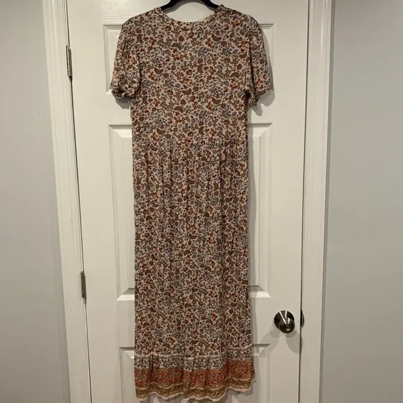 J.Jill Desert Floral Button-Front Maxi Dress