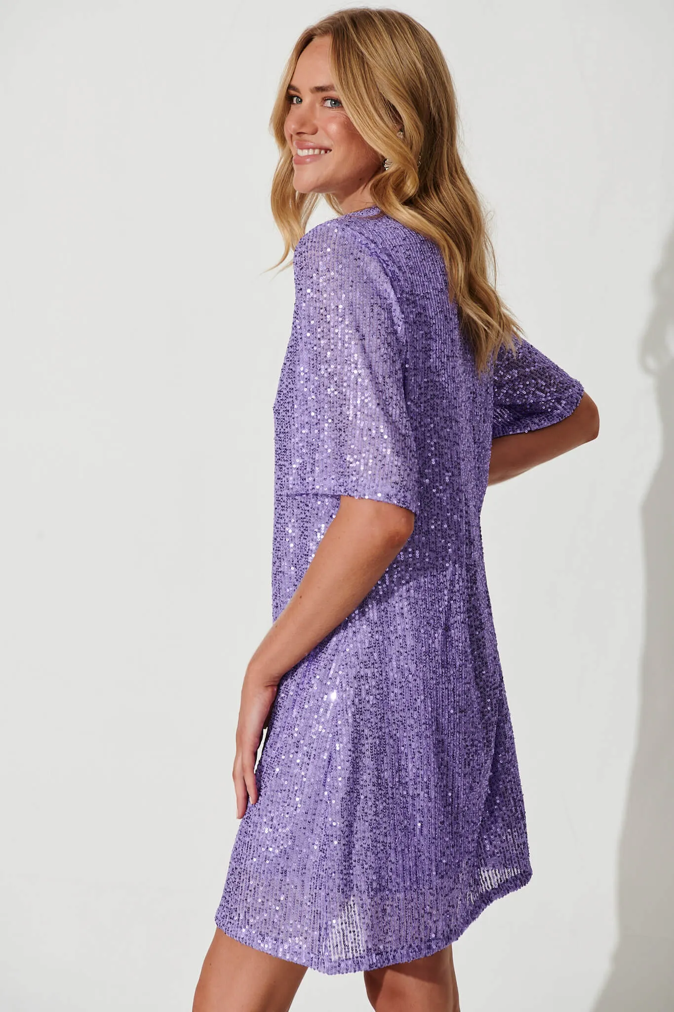 Lavender Sequin Party Dress