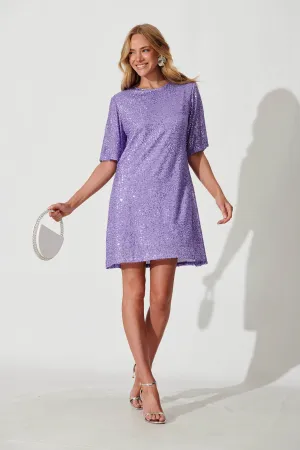 Lavender Sequin Party Dress