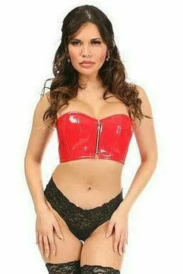 Lavish Red Patent Short Bustier Top