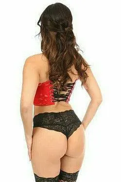 Lavish Red Patent Short Bustier Top