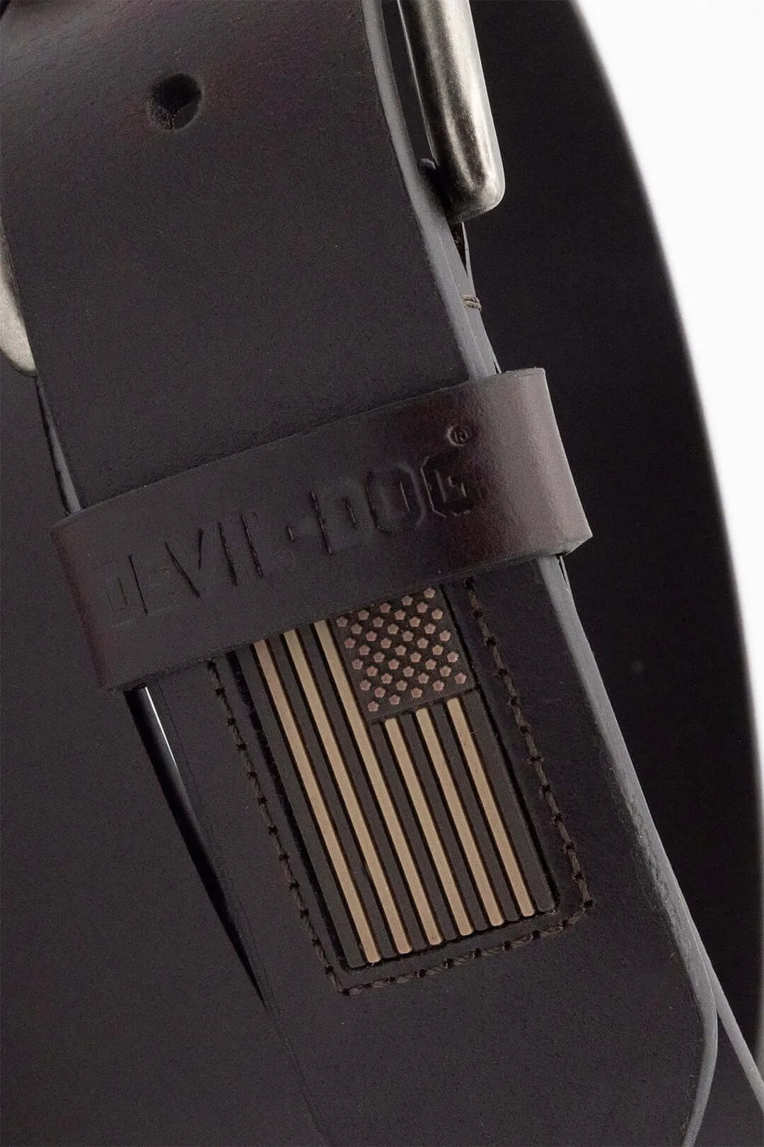 Leather Flag Belt-Brown/Antique Nickel Buckle