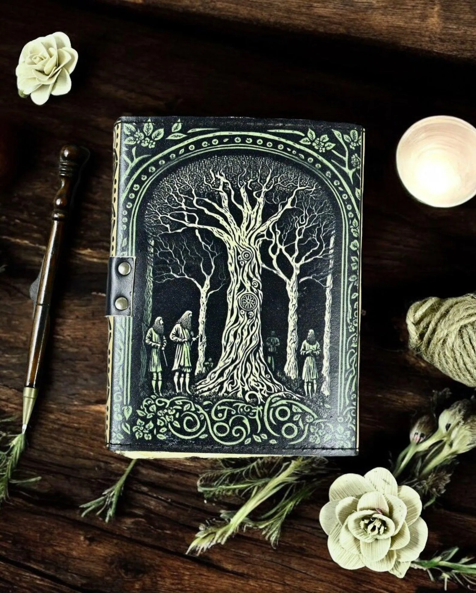 leather journal, Tree of Life Journal