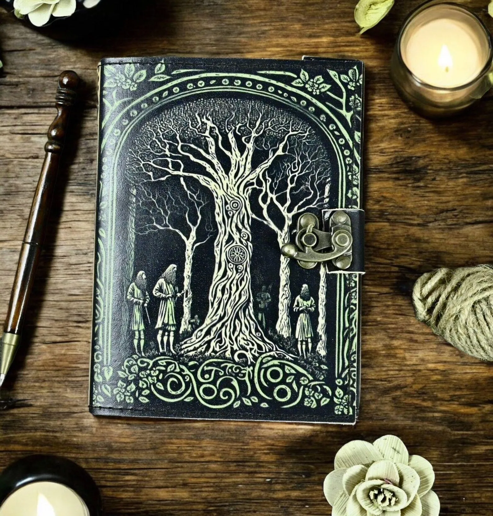 leather journal, Tree of Life Journal