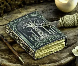 leather journal, Tree of Life Journal