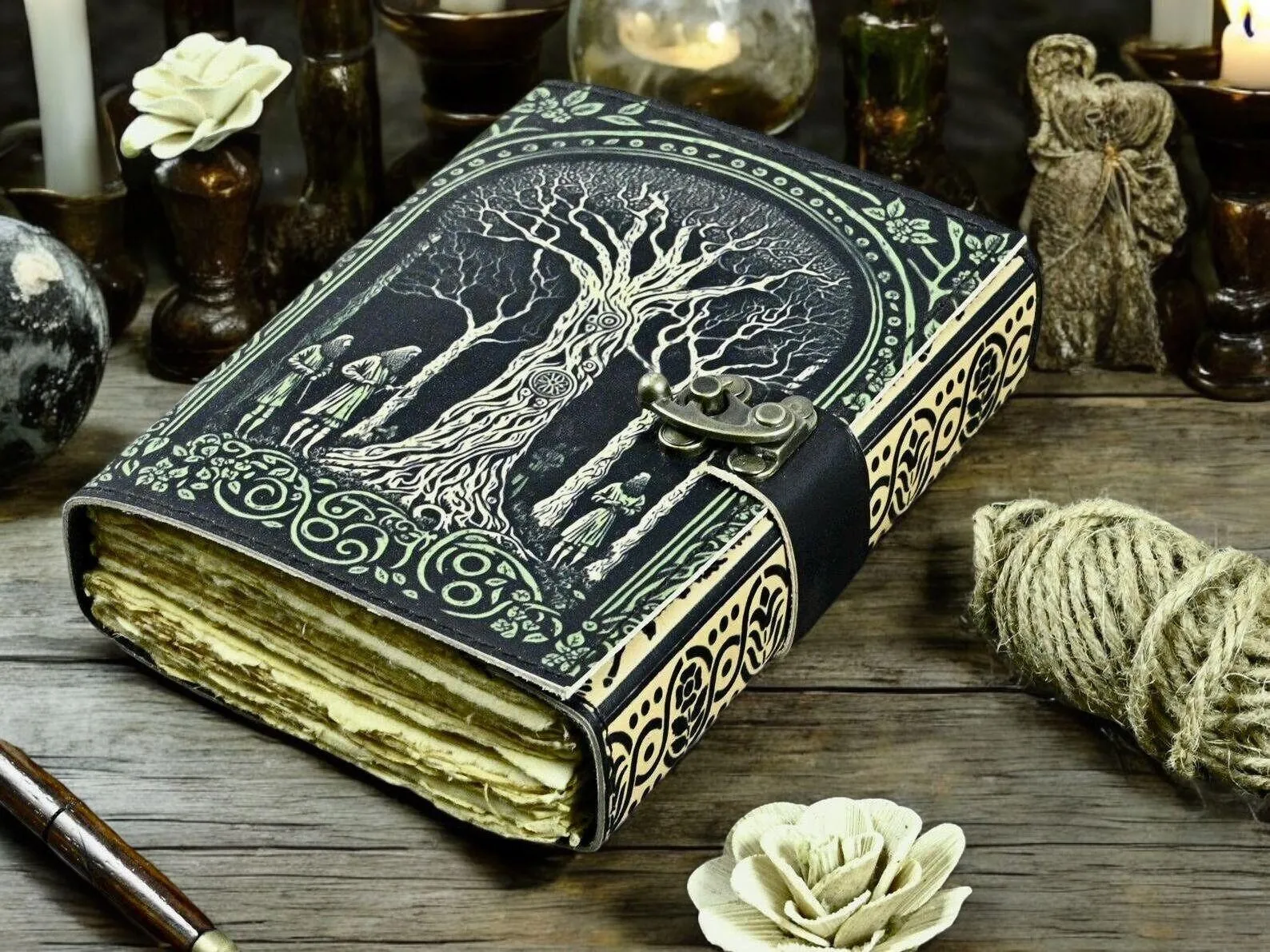 leather journal, Tree of Life Journal