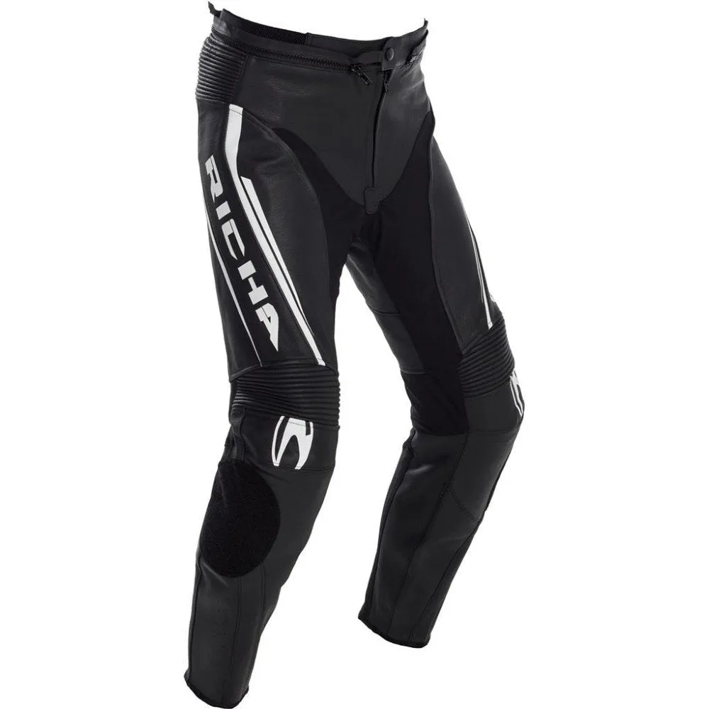 Leather Motorcycle Trousers Richa Assen, Black/White