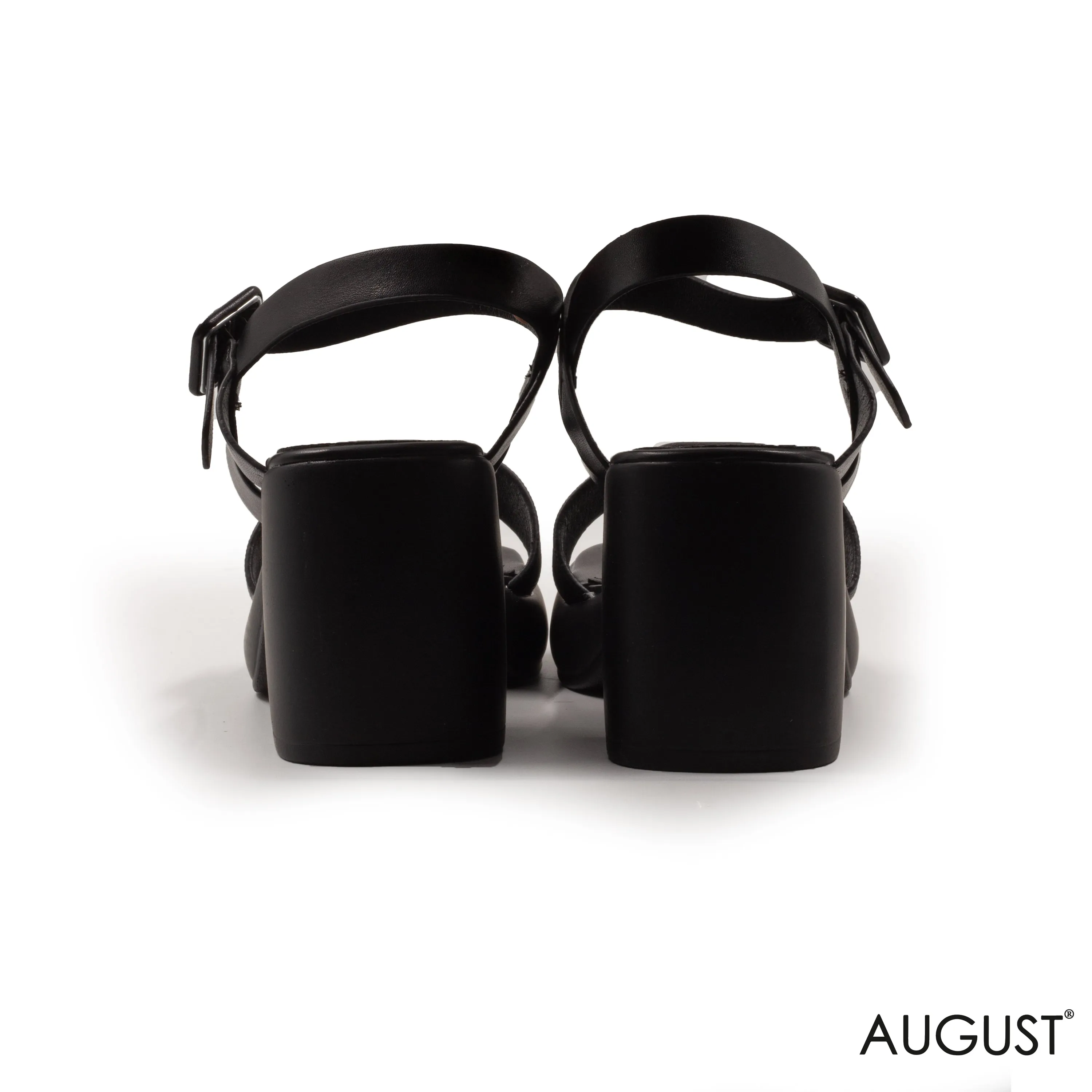 LEATHER PLATFORM SANDALS WITH BUCKLE