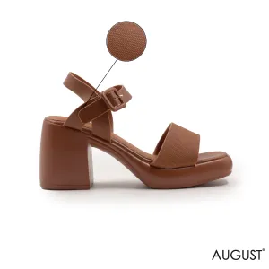 LEATHER PLATFORM SANDALS WITH BUCKLE
