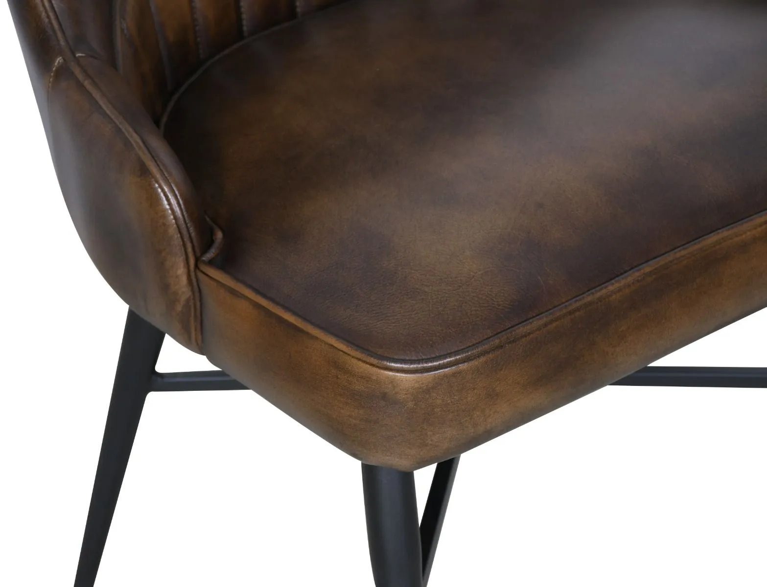 Leeds Leather Dining Chair - Antique Whiskey
