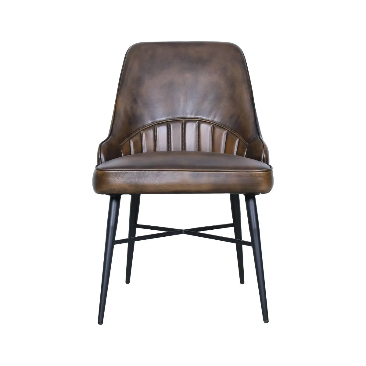 Leeds Leather Dining Chair - Antique Whiskey
